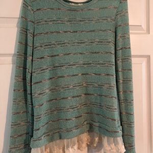 Boutique lace detail sweater